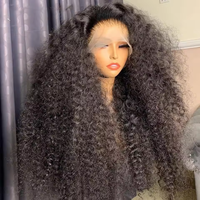 Perruque Courte Bob Afro Frisée Haute Densité avec Frange, Sans Lacet, Couleur Naturelle, Cheveux Humains Vierges, Vente en Gros