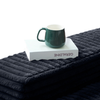 VOXHOME US Envío Directo Apartamento Sala de estar Vacío Comprimido Negro Sofá individual Salón de lectura Sofá cama sin hueso de pana
