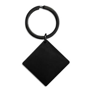 Stainless Steel Square Blank Keychain Custom Engraving Logo Silver Mirror Polished DIY Pendant Tag Making Charm <b>Metal</b> <b>Key</b> <b>Chain</b> - Product Image 5