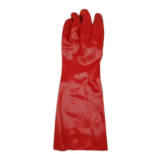 Red PU Long Sleeves Anti-chemical Acid And Alkali Cleaning Heavy Duty Industrial Pvc Work Gloves