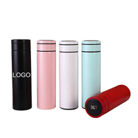 Botella de Agua Inteligente con Termómetro, Aislada al Vacío, de Acero Inoxidable, 480 ml, con Pantalla LED de Temperatura, Impresión Personalizada, Venta al Por Mayor