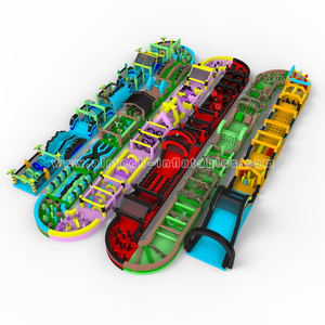 Fun Inflatable Wipeout Race Track Ninja Obstacle Course Fabricante con Diapositivas Gigantes para Eventos al Aire Libre Fiesta Atracción - Product Image 4