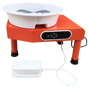 Chine usine fournitures <span class=keywords><strong>poterie</strong></span> roue Machine <span class=keywords><strong>plateau</strong></span> <span class=keywords><strong>tournant</strong></span> taille 25CM 350W 110/220V <span class=keywords><strong>poterie</strong></span> <span class=keywords><strong>électrique</strong></span> bricolage argile outil avec pédale - Product Image 1