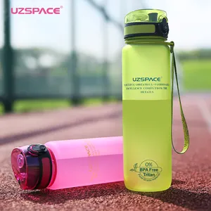 Uzspace Bpa Gratis Herbruikbare Grote Motivatie Fitness Sport Water Fles Lekvrij Grote Plastic Gym Waterkan Voor Fietsen, Hardlopen