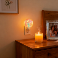 Lampe de Nuit LED 3D en Forme de Lune/Terre, Projection d'Étoiles Colorée, Moderne, en ABS, à Brancher, pour Chambre d'Enfant, CRI 95 Moyen