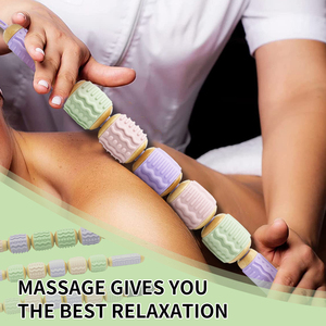 シリコンウッドセラピーマッサージツールマッサージャーハンドヘルドローラートリガーポイントマッサージャースティックボディ彫刻用手動ローラースティック - Product Image 3