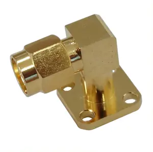 Goldene Beschichtung HF-koaxiale SMA-Flansch platinen halterung rechtwinklige Steck verbinder
