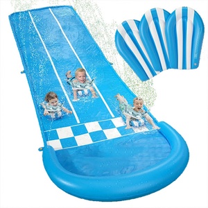 Slip and <b>Slide</b> Lawn Toy - Water <b>Slide</b> Slip n <b>Slide</b> for Kids Adults 20ft Extra Long with Sprinkler 3 Bodyboards Backyard Games - Product Image 1