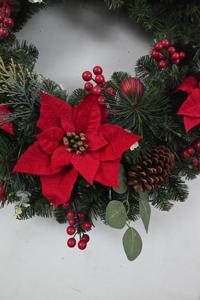 Nouvelle Arrivée Couronne de Noël Artificielle Personnalisée aux Baies Rouges 30 Pouces Couronne de Noël Ronde Décoration de Noël - Product Image 3