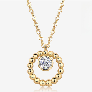 Collar con Colgante <span class=keywords><strong>Solitario</strong></span> Circular de Plata S925 de Lujo - Joyería Minimalista con Círculo Abierto para Mujer, Uso Diario, Regalo - Product Image 1