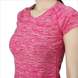 Camiseta Deportiva de Manga Corta para Mujer, Verano, 100% Poliéster, Transpirable, de Secado Rápido, Tejido Catiónico, Ligera, para Yoga, Ejercicio y Running - Product Image 2