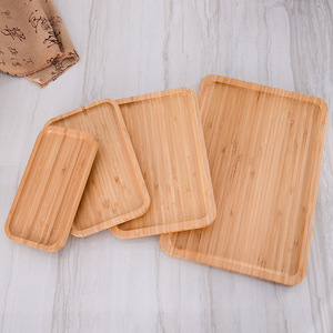 Plateaux de service en bambou rectangulaires, texture naturelle, style simple, pour thé, pain, usage hôtelier - Product Image 5