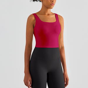 Sujetadores deportivos de entrenamiento para <span class=keywords><strong>mujer</strong></span> Logotipo personalizado Cómodo Secado rápido Cuello cuadrado Ropa de gimnasio Yoga Fitness Tank Tops XL - Product Image 2