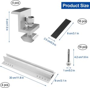 Mini soporte <span class=keywords><strong>de</strong></span> montaje <span class=keywords><strong>de</strong></span> riel para Panel Solar, instalación fácil y rápida, sin <span class=keywords><strong>carril</strong></span>, 300mm <span class=keywords><strong>de</strong></span> longitud - Product Image 2