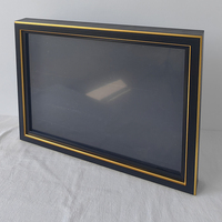 Marco de Fotos Personalizado Negro y Dorado A3, Marco 3D con Impresión Dorada y Soporte para Recuerdos
