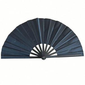 Éventail pliant personnalisé en plastique coloré de 33 cm, idéal pour le Kung Fu, les carnavals, la musique, les festivals, la danse, cadeaux et artisanat en bambou - Product Image 2