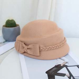 หมวกเฟโดราปักลายโบว์แบบนูน รุ่น X5090 สกรีนโลโก้ได้ สำหรับผู้ใหญ่ ใส่ได้ทั้งชายและหญิง  หมวกบักเก็ตอุ่นๆ สำหรับเดินทางและกิจกรรมกลางแจ้ง - Product Image 2