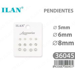 Orecchini Ilan con Cristalli da 5mm, 6mm, 8mm, Accessorio di Gioielleria per Donna - Product Image 1