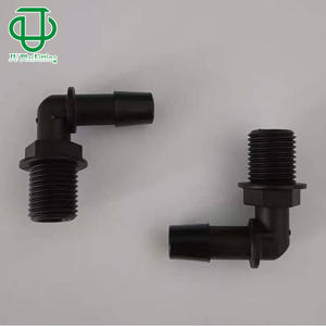 Conector de codo de plástico de nylon JU PlasFitting con rosca NPSM de 1/4-18 para manguera de goma, para uso con fluidos corrosivos - Product Image 3