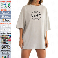 Top qualité surdimensionné t-shirt femme 100% coton col rond grande taille goutte épaule personnalisé bouffée impression surdimensionné t-shirt