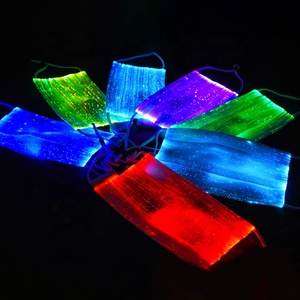 Masques faciaux <span class=keywords><strong>en</strong></span> Fiber optique à Led pour Halloween, lavables, écran anti-poussière, <span class=keywords><strong>masque</strong></span> de fête Rave, 7 couleurs, offre spéciale, - Product Image 1