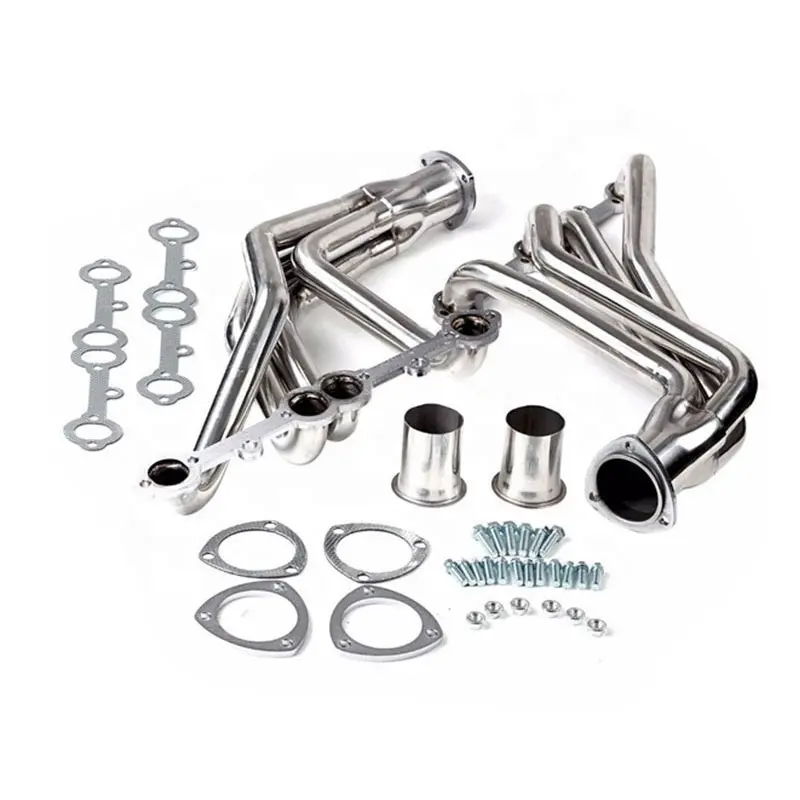 Manifold FlowTech Header Stainless Pipa Knalpot Downpipe Kit Untuk Chevrolet Chevy 283/302/305/307/327/350/400 Corvette 1968-1982