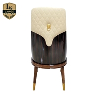 Chaise de joueur de roulette de casino en bois massif, acier inoxydable, cuir microfibre, logo personnalisé, qualité professionnelle, longue durée