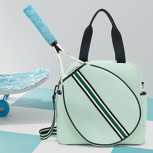 Sac de raquettes de badminton professionnel 2026, bandoulière unique, design rayé tendance style coréen, grande capacité, peut contenir 2 raquettes - Product Image 2