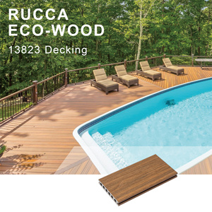 Rucca 138*23mm Pavimentazione per Esterni in Legno Plastico Impermeabile Installazione a Incastro Pavimento Ingegnerizzato in Teak PVC Noce per Giardino/Parco - Product Image 6