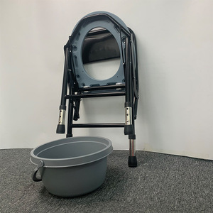 Silla de baño plegable de aleación de aluminio con respaldo para personas mayores y discapacitadas, equipo de seguridad para el baño - Product Image 2