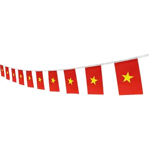 도매 폴리 에스터 베트남 베트남의 작은 끈 깃발 미니 국가 세계 페넌트 배너 장식