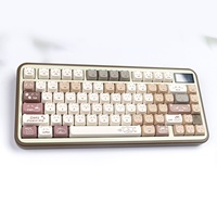 Set Keycap Desain Kopi & Wajah Kucing MAO Super Lucu untuk Sublimasi HI75 HI8 S99 F99 104 F87 Kompatibilitas Universal USB/PS2