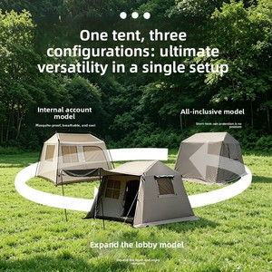<span class=keywords><strong>Tenda</strong></span> <span class=keywords><strong>da</strong></span> <span class=keywords><strong>Campeggio</strong></span> Oxford Monocamera a Quattro Stagioni, Doppio Strato, Impermeabile, Apertura Rapida Automatica, con Tetto e <span class=keywords><strong>Tenda</strong></span> a Baldacchino Integrati - Product Image 3