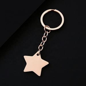 Personalized <b>Customization</b> Laser Engraving logo Printing Stainless Steel Photo Pentagram Blank Material Metal <b>Keychain</b> - Product Image 4