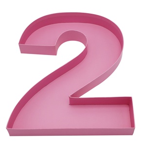 Plat de service en carton papier-mâché en forme de chiffre de 12 pouces pour anniversaire, bonbons, friandises ou plateau de charcuterie - Product Image 2