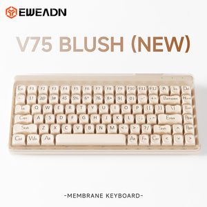 Clavier à membrane EWEADN V75 Blush RGB avec <span class=keywords><strong>coque</strong></span> transparente, caractères imprimés UV, clavier multicolore avec prise en charge multilingue - Product Image 2