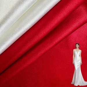 Kain Satin Polyester 100% Bernapas, Grosir Pabrik, 120 GSM, Pewarna Solid untuk Gaun Pengantin & Gaun Malam - Product Image 1