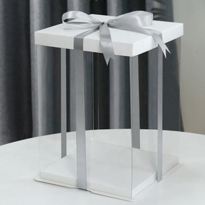 Factory Wholesale High Quality Transparent <b>Wedding</b> Birthday Party Square Clear Cake <b>Box</b> - Product Image 4