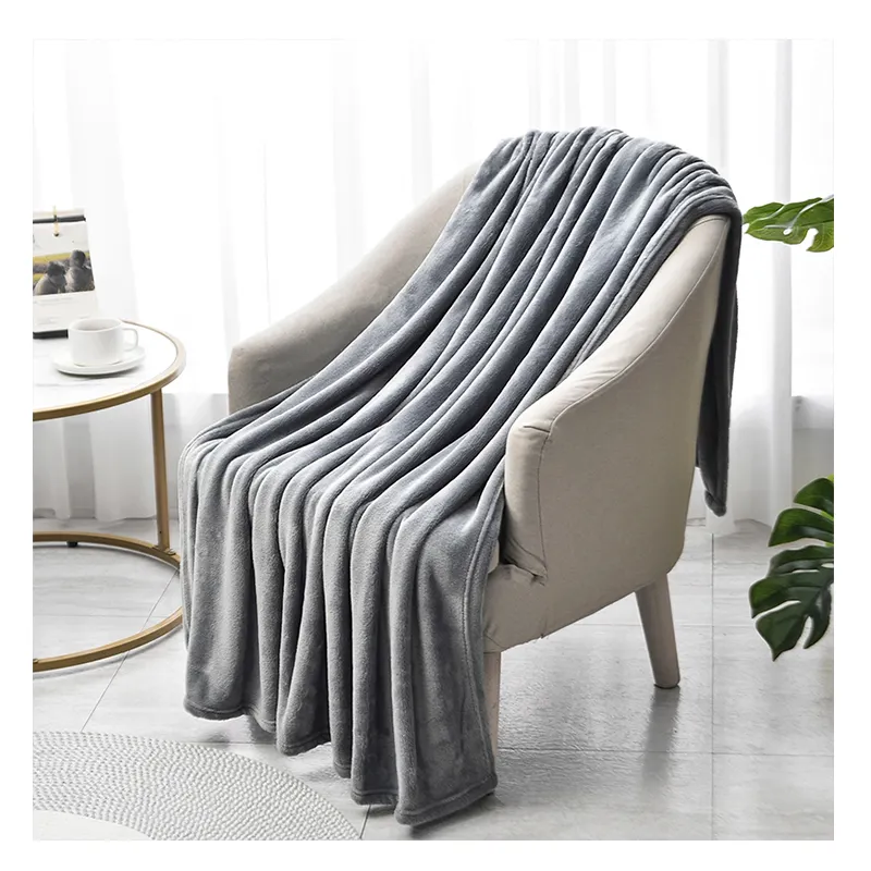 2023 Solid Flannel Decorative Blanket Custom Flannel Blanket With Pictures Heavy Blankets For Winter 2PLY