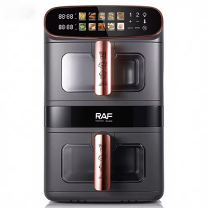 Friteuse à air 2800W double avec paniers de cuisson de 6L et 6L, rotation à 360° °   Structure de circulation d'air multifonctionnelle, chauffante et facile à nettoyer - Product Image 1