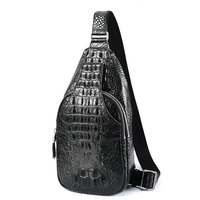 Petits sacs à bandoulière en cuir d'alligator véritable de crocodile de haute qualité personnalisés rétro pour hommes sacs de poitrine à bandoulière pour hommes