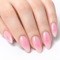 Faux ongles gothiques à presser, forme Stiletto, réutilisables, couvrance totale, finition brillante, dégradé rouge foncé, pour soirées festives