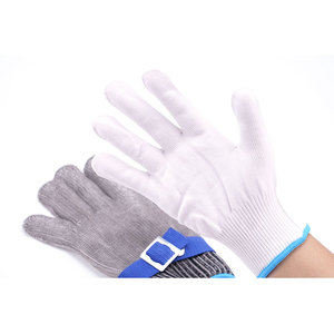 Guantes de Seguridad de Metal de Grado Alimenticio Resistentes a Cortes, Guantes de Cocina de Acero Inoxidable para Cortar Carne y Abrir <span class=keywords><strong>Ostras</strong></span> - Product Image 5