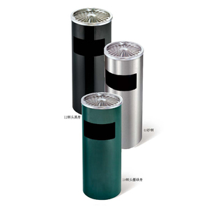 Luxury standing Stainless steel cigarette bin waste bin hotel lobby trash can floor ash bucketwith ashtray for public place