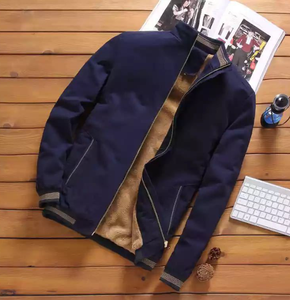 جواكيت بومبر شتوية دافئة للرجال بشعار مخصص وبياقة واقفة، واقية من الرياح ومبطنة بالصوف السميك، أحدث الموديلات للبيع بالجملة - Product Image 5