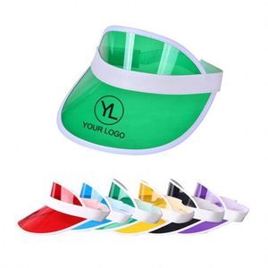 Visera Transparente con Logotipo Personalizado, Gorra de PVC Ajustable, Sombrero de Plástico Transparente para Eventos de Verano al Aire Libre - Product Image 1