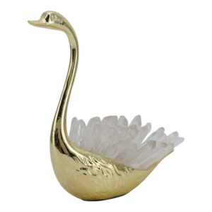 Cigno decorativo in metallo con pietre di cristallo per decorare la casa, l'ufficio, il tavolo, il bagno e il soggiorno. - Product Image 2