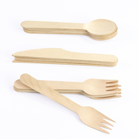 Couverts jetables écologiques Couverts jetables personnalisés Couteau fourchette cuillère en bambou en bois pour la nourriture