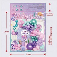 Kit de guirlande de ballons sur le thème des sirènes - Ballons en latex, accents coquillages et base d'arche pour la décoration de fête d'anniversaire