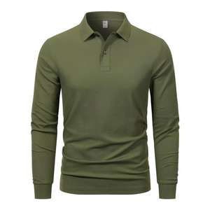 Polo Homme <span class=keywords><strong>Salona</strong></span> Première Classe Décontracté Maillot Respirant Solide Col Rabattu Manches Longues pour Polo - Product Image 4